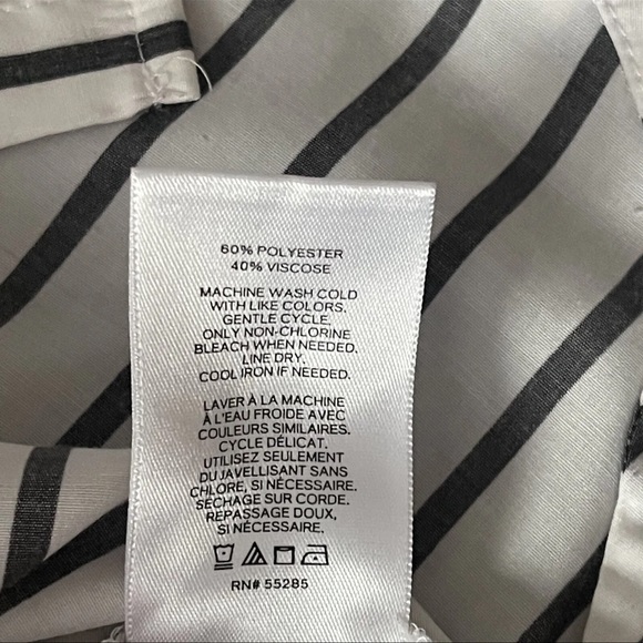EUC Express Portofino Striped Button-Up Shirt | Black White | Women’s Size XS - Picture 14 of 14